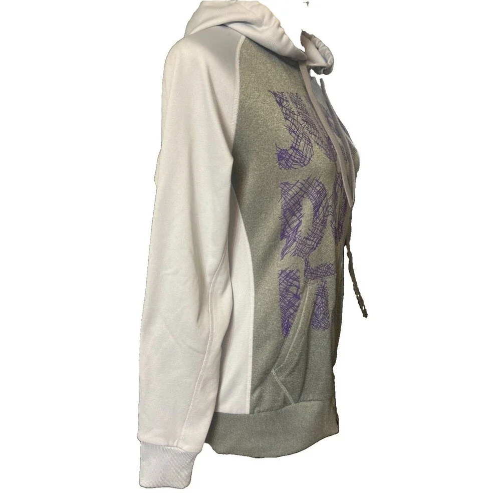 Nike Therma Fit  Womens S Hoodie Full Zip Gray Purple Just Do It Sweatshirt